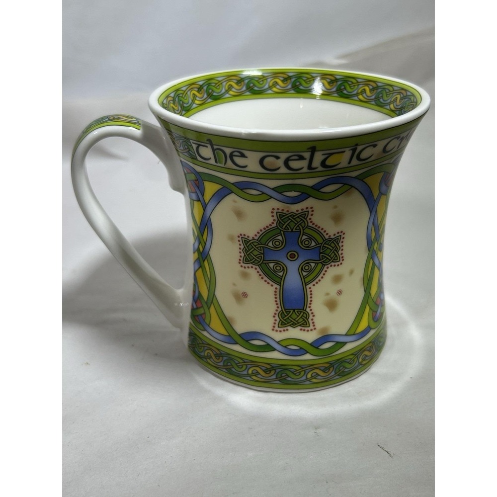 Irish Weave Celtic Cross Coffee Mug New Bone China Cup By Clara